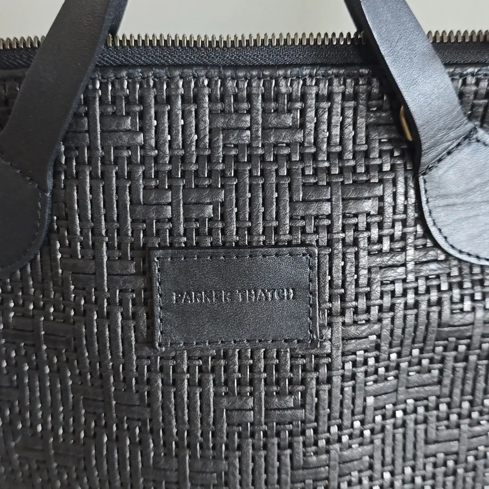 Parker Thach Small Charlie In Leather Black Basketweave - Picture 3 of 15